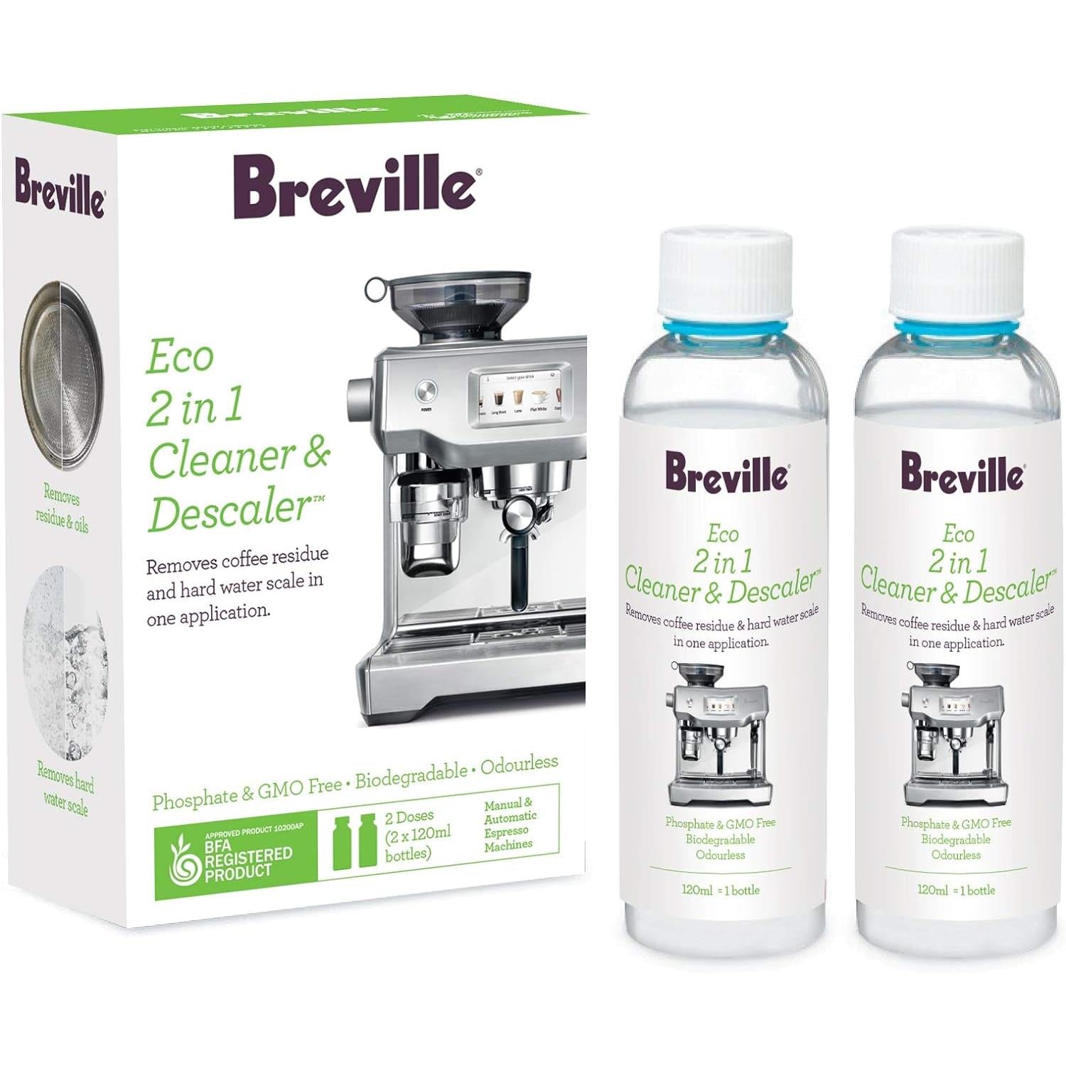 Breville 2-in-1 Cleaner & Descaler 2 × 120 ml