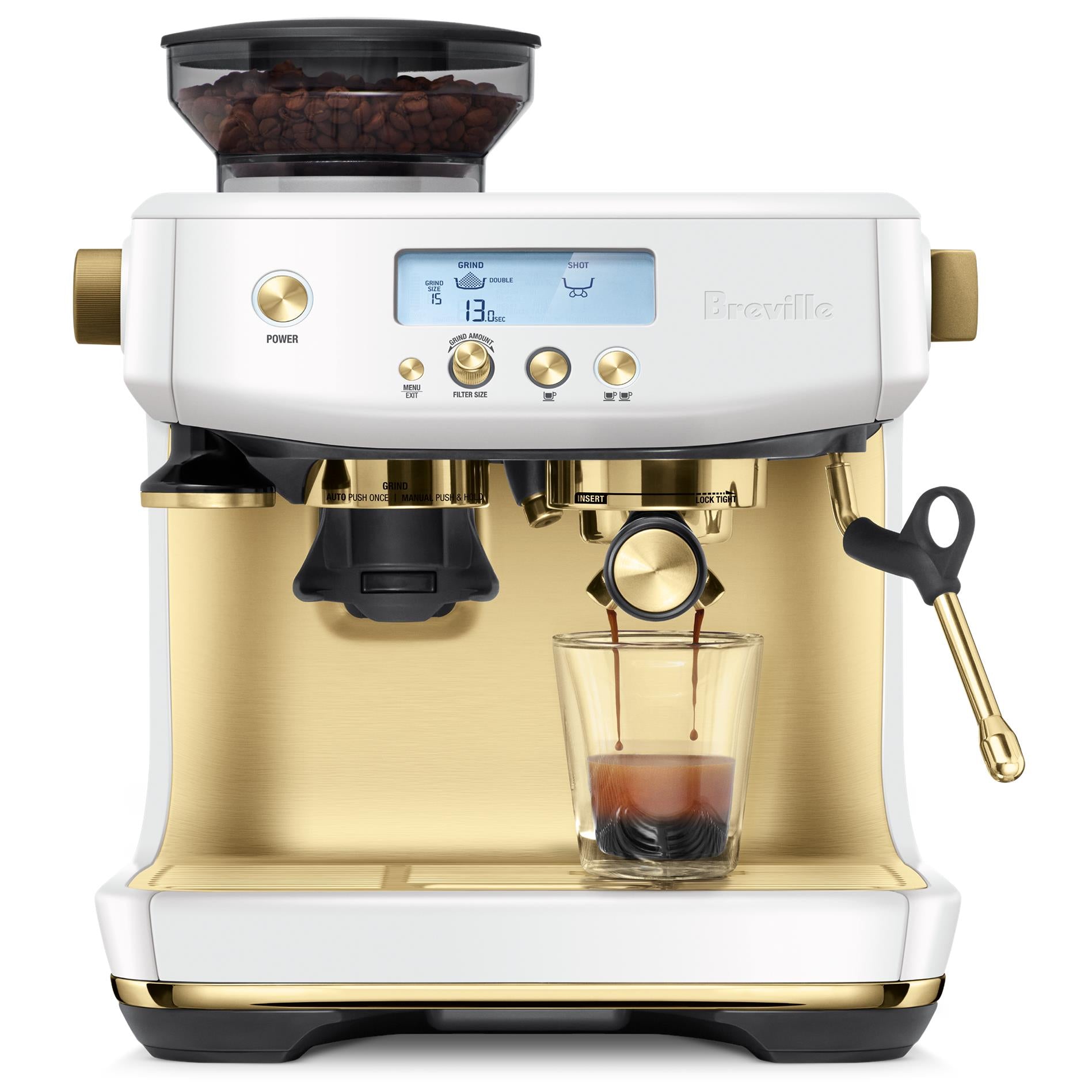 Breville Barista Pro Coffee Machine – Sea Salt Brass